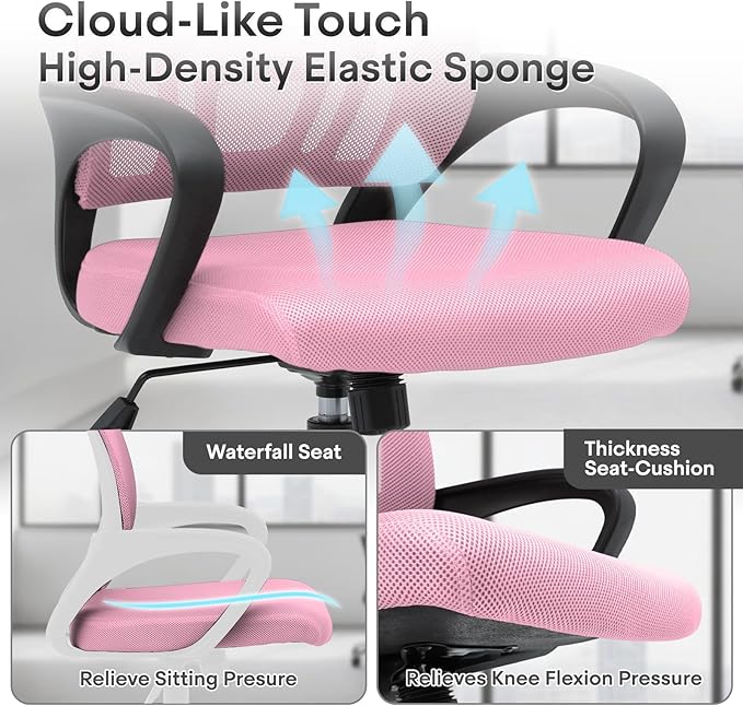 Ergonomic Office Chair 24P - 330Lbs, Breathable Mesh Computer Desk Chair with Lumbar Support & Armrest, Rolling Swivel Adjustable Tilt Lock for Home Office/Gaming, Bedroom Study