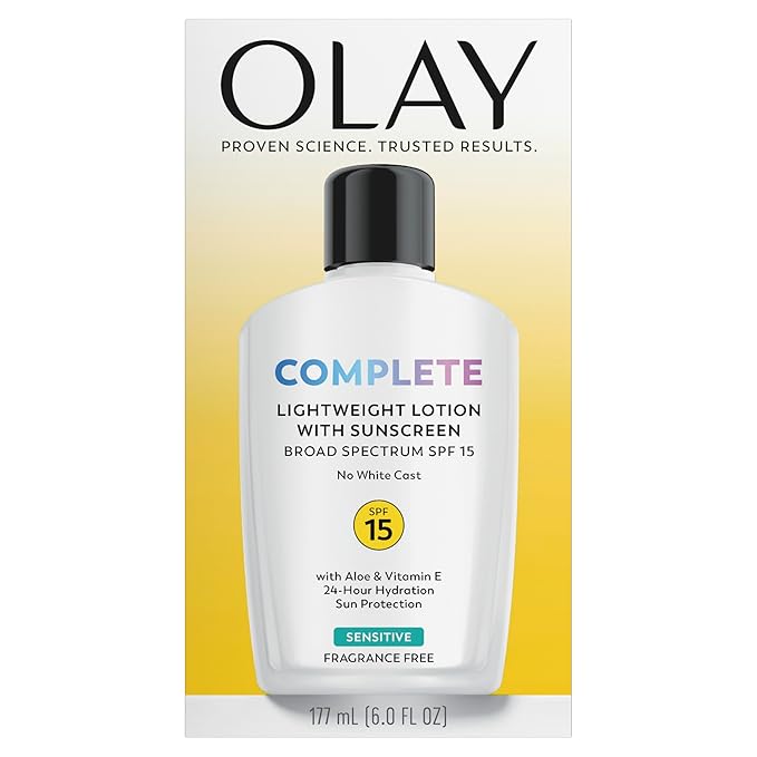 Olay Complete Lotion Moisturizer with SPF 15 Sensitive, 6.0 oz each, 2-pack