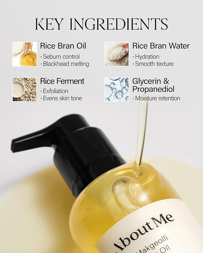 ABOUT ME Rice Makgeolli Skin Softener + About Me Rice Makgeolli Cleansing Oil Bundle