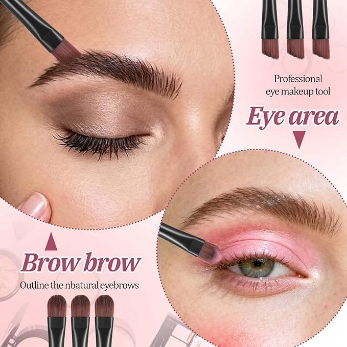 Giantree 300 Pcs Disposable Eyebrow Brushes Makeup Brush Set, 100PCS Angled Eyebrow Brushe 50 Round Brushes 50 Double-Ended Eyeshadow Sticks 100 Lip Brushe for Beauty Cosmetic Make up Tool