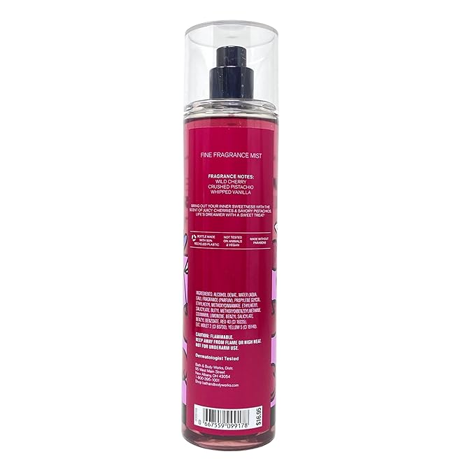 Bath & Body Works Sweetheart Cherry 3 Pack Fine Fragrance Mist Bundle with a Cherry On Top Bar Soap - Full Size