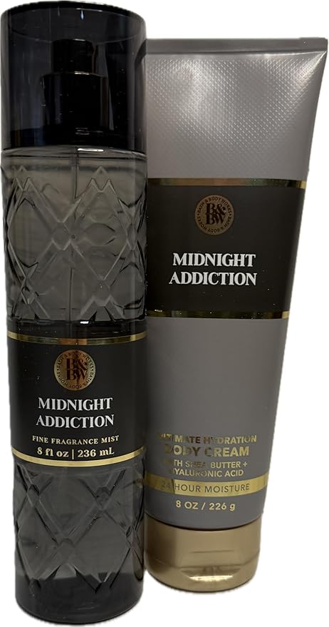 Bath & Body Works Midnight Addiction Body Cream and Fine Fragrance Mist Set of 2