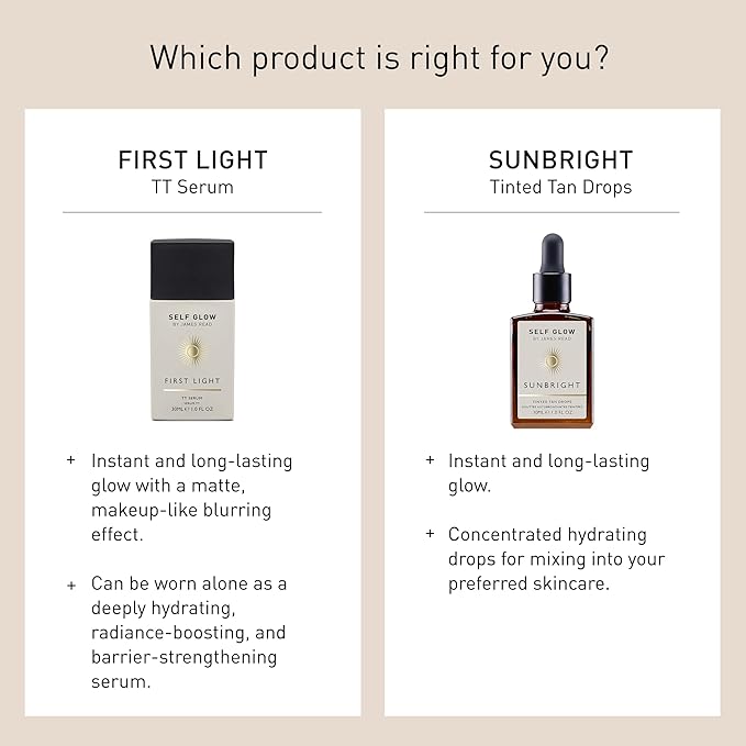 Self Glow by James Read - First Light Tinted Tan Serum | Hydrate, Even Skin | Buildable, Lightweight, Matte Finish (30 mL | 1 fl oz)