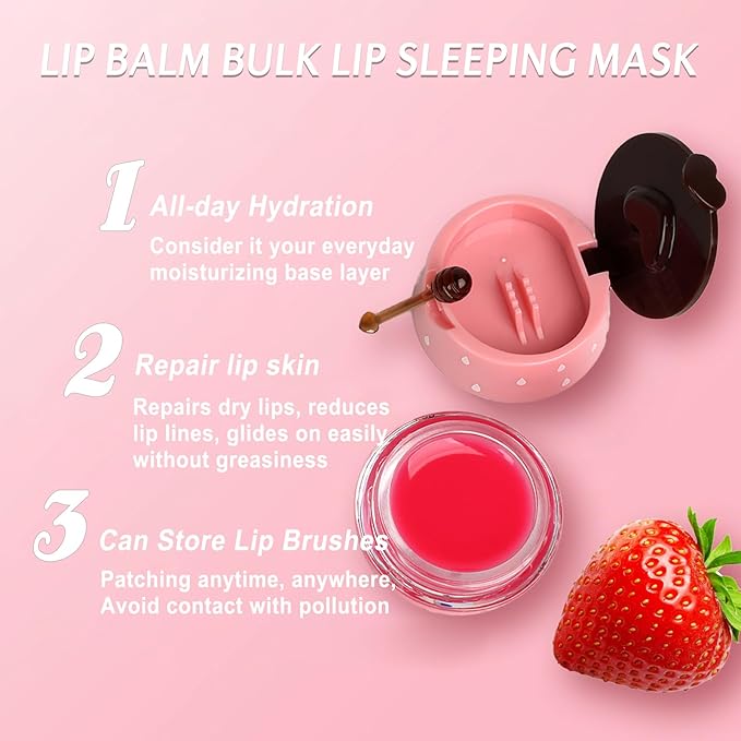 9PCS Bee Lip Balm Lip Mask Honey Pot,Mothers Day Gifts,Honey Lip Balm Bulk Gifts Lip Sleeping Mask Nourishing Overnight Lip Treatment Moisturizer Balm,Teacher Appreciation Gifts,Easter Basket Stuffers