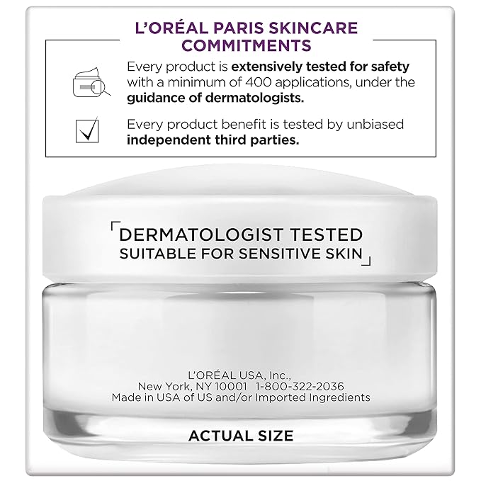 L'Oreal Paris Wrinkle Expert 55+ Anti-Aging Face Moisturizer with Calcium, Non-Greasy, Suitable for Sensitive Skin 1.7 fl. oz