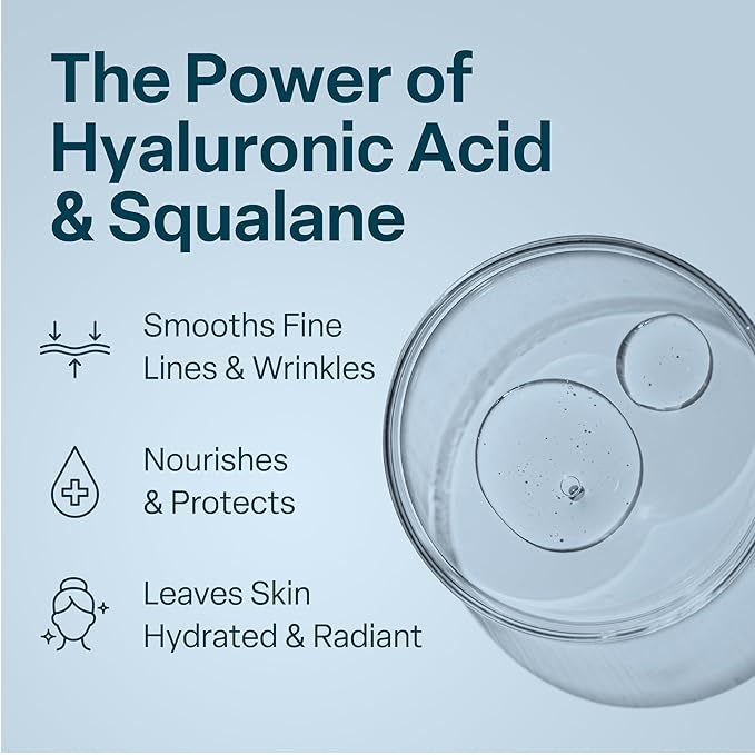 QRxLabs Plant-Based Squalane Face Moisturizer - Hyaluronic Acid Cream for Hydration - Squalane Oil Moisturizer - Anti-Aging Face Cream with Vitamin B5 & Rice Protein - 2 Fl Oz, Pack of 1, Verbena