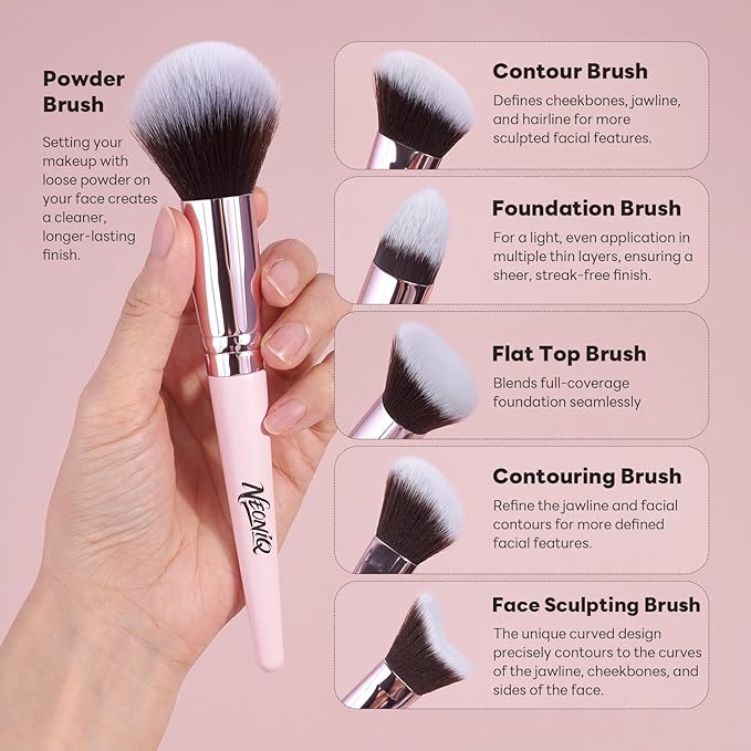 20 PCS Travel Makeup Brush Set, Makeup brushes, Professional Foundation Eyeshadow Concealer Blush Powder Bronzer Brushes,Versatile Face Make Up Tools with Travel Makeup Case（Pink）
