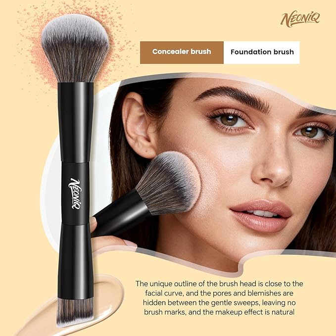 10 PCS Travel Makeup Brush Set With Bag, Makeup Brushes, Double-End Multi-functional Brushes for Foundation Powder Blush Eyeliner Eyeshadows, Professional Face Brush Set（Black）