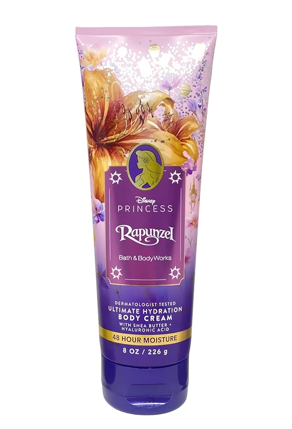 Bath & Body Works Limited Edition Princess Collection Rapunzel Ultimate Hydration Body Cream and Diamond Shimmer Mist with a Wild Jasmine Bar Soap