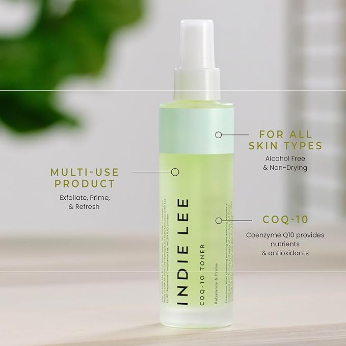 Indie Lee CoQ-10 Face Toner-Travel Size Refreshing, Hydrating Mist for All Skin Types - Hyaluronic Acid, Aloe + Chamomile - Alcohol + Essential Oil-Free Facial Toner-TSA Approved Travel Skincare(30ml)