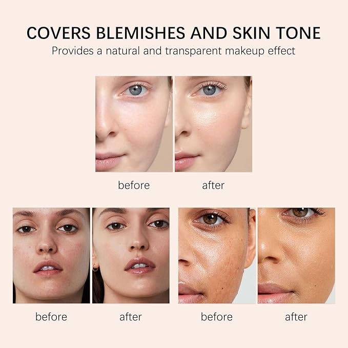Foundation Stick with Brush, SPF 50, Hydrating Anti Wrinkle Non-Sticky Matte Finish Sun Protection for Face and Body, Long-lasting Travel Size Korean Skin Care Sun Stick (Light, 0.71oz)