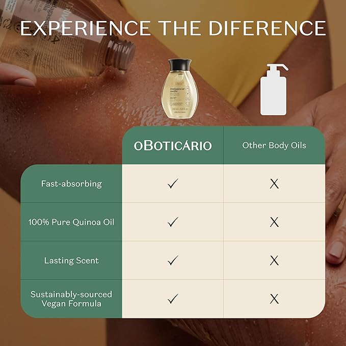 Nativa SPA by O Boticário, Madagascar Vanilla Body Oil, Soothing & Moisturizing, 6.8 Ounce