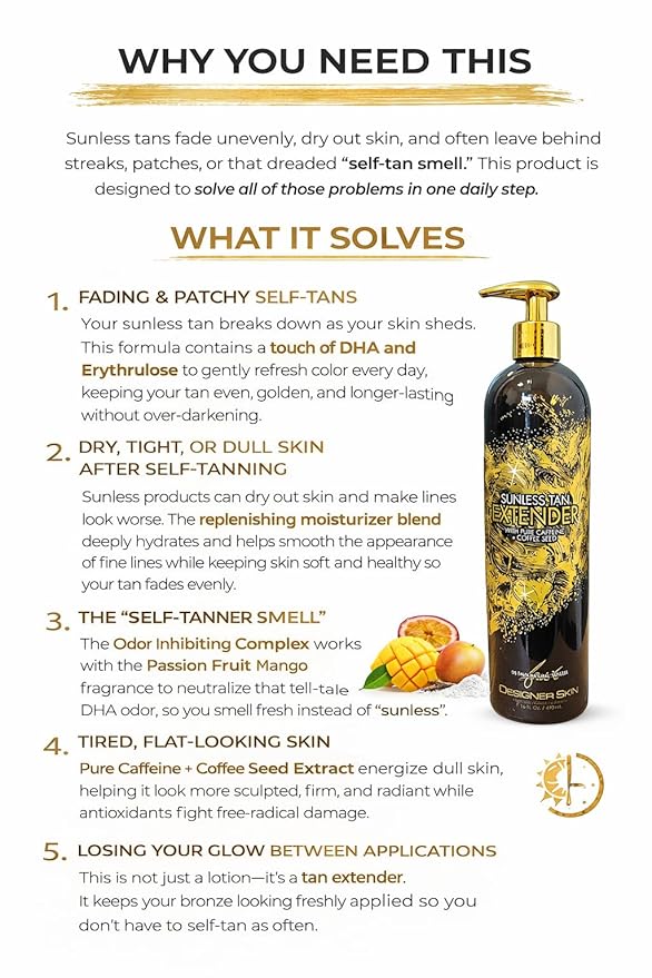 Designer Skin Faux Natural Sunless Tan Extender 16 ounces