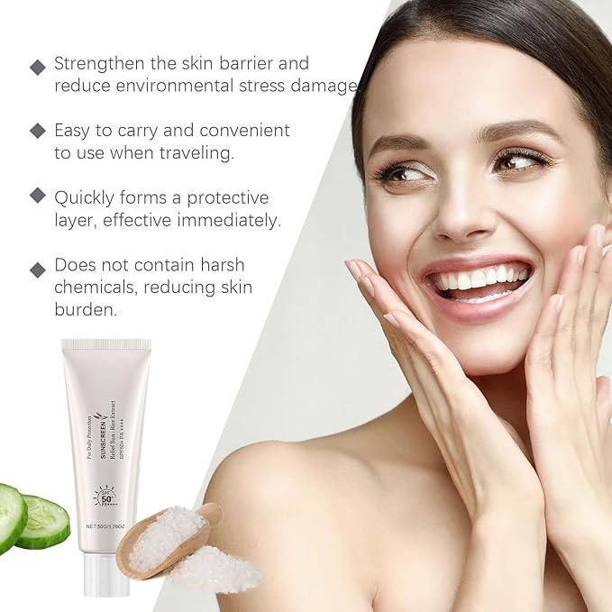 Sunscreen - Rice Sun screen with SPF 50+ PA++++, Sunscreen Lotion Sunblock, Anti-Aging Foundation Cream, Essential for Summer