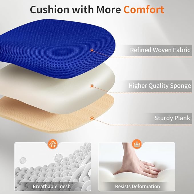 BestOffice Office Chair Ergonomic Cheap Desk Chair Mesh Computer Chair Lumbar Support Modern Executive Adjustable Stool Rolling Swivel Chair for Back Pain (Blue)