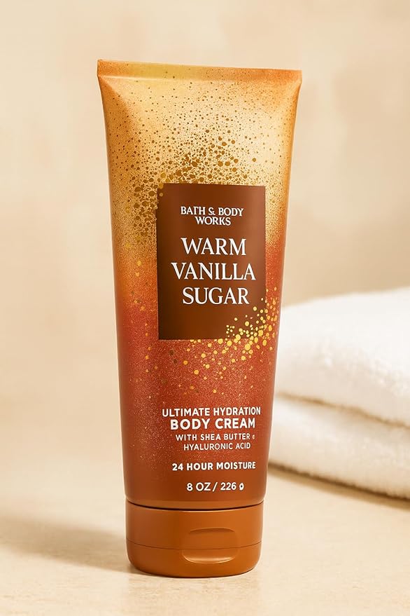 Bath & Body Works Warm Vanilla Sugar Ultimate Hydration Body Cream – 3 Pack, 8 oz Each | Vanilla, White Orchid & Sparkling Sugar Scent