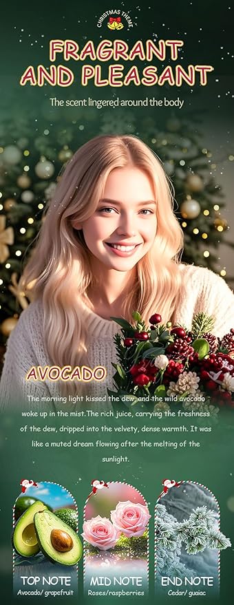 Christmas Skincare Kit Gift 6 Pcs with Facial Cleanser, Sleeping Mask, Lotion, Face Cream, Eye Cream, Toner Moisturizing & Nourishing Skin For Women Teen Girls Pomegranate Extract (Avocado)