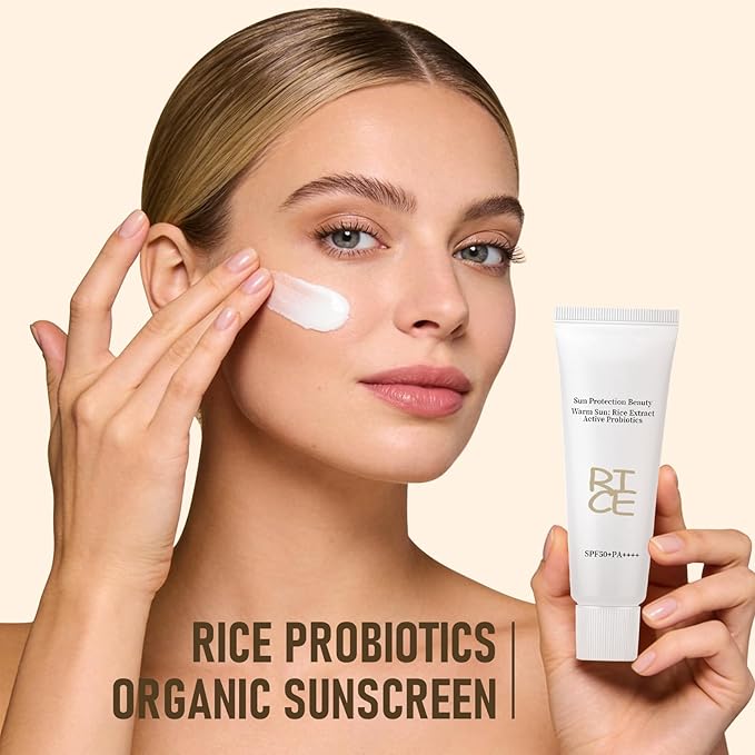 2PCS Relief Sun Organic Sunscreen SPF50+,Rice and Probiotics PA++++Korean Cream Care | Korean Skin for All Skin Types | UV Defens Nourishing Skin Protection