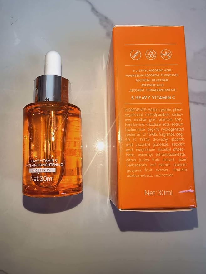 5X Vitamin C 20% Serum for Face with Hyaluronic & Amino Acids - Boost Skin Collagen, Hydrate & Plump Skin, Anti Aging & Wrinkle Facial Serum, All Skin Types, 30 ML / 1.0 Fl Oz (Vitamin C Serum)