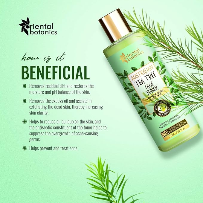 Oriental Botanics Australian Tea Tree Face Toner 150ml | No SLS, Alcohol and Paraben