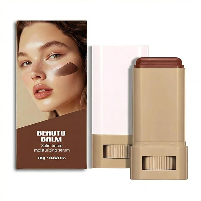 Beauty Balm Serum-Enriched Tinted Moisturizer Stick – Hydrating Lightweight Solid Foundation with Natural Skin Tint Finish, Flawless Sheer to Medium Coverage, Radiant & Dewy Glow, All-Day Wear (1#, 1)