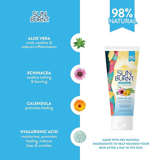 EMCW9 Ultra Hydrating Aloe Vera Gel by Sunburnt 6 Ounce,Clear,SUNB21006