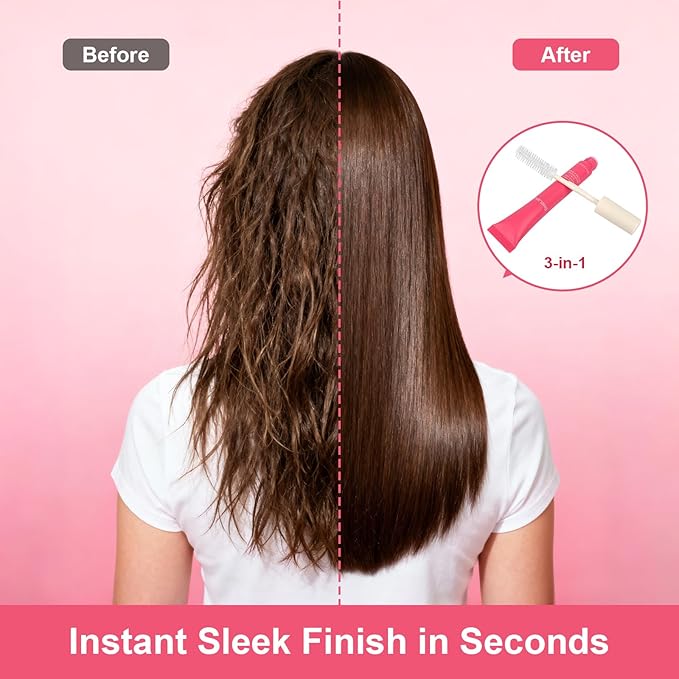 Hair Cactus Fruit 3-in-1 Styling Gels Cream & Taming Wand – Smooth Flyaways, Control Frizz & Define Curls | Lightweight Non-Greasy Formula, Precision Brush, Vegan & Citrus Scent Hair Care (Pack of 1)