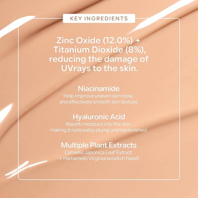 Skin Tint with SPF 40,24HR Tinted Mineral Sunscreen Serum with Zinc Oxide,Multi-use Tinted SPF Serum Foundation,Long Lasting Full Coverage Buildable Foundation-Nude Beige, 1 Fl Oz