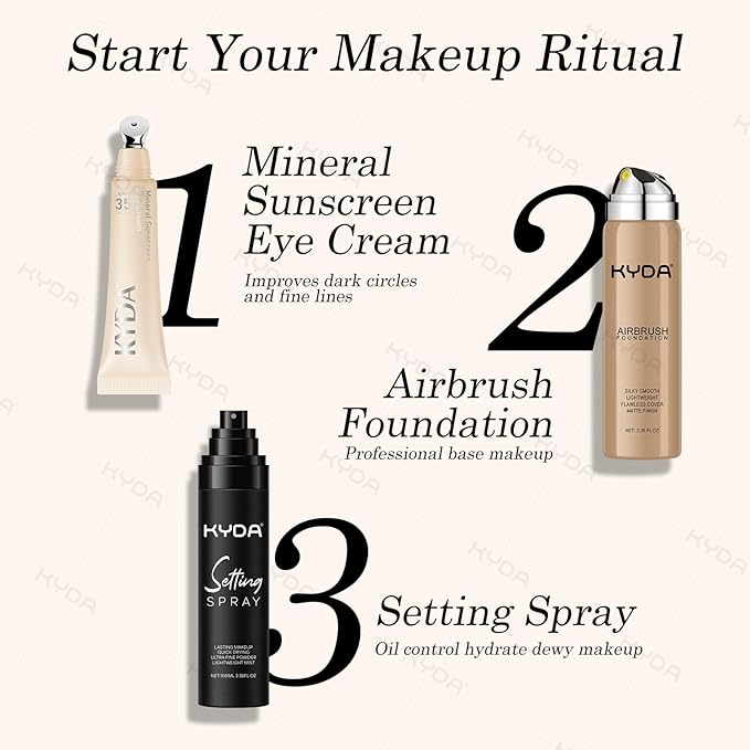 KYDA Mineral Eye Cream, Tined Eye Cream Color Corrector, 3-in-1 Anti-Aging Eye Cream for Dark Circle and Fine Lines, SPF 35, Fair