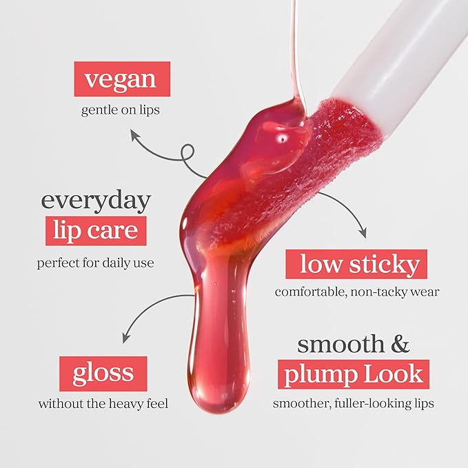NOONI Korean Lip Oil - Appleberry | Long-Lasting, Moisturizing, Plumping, Revitalizing for Dry Lips, Waterproof, No Peel Off, Hydrating Nourishing Crystal Clear Lip Stain, Stocking Stuffers 0.12 FL Oz