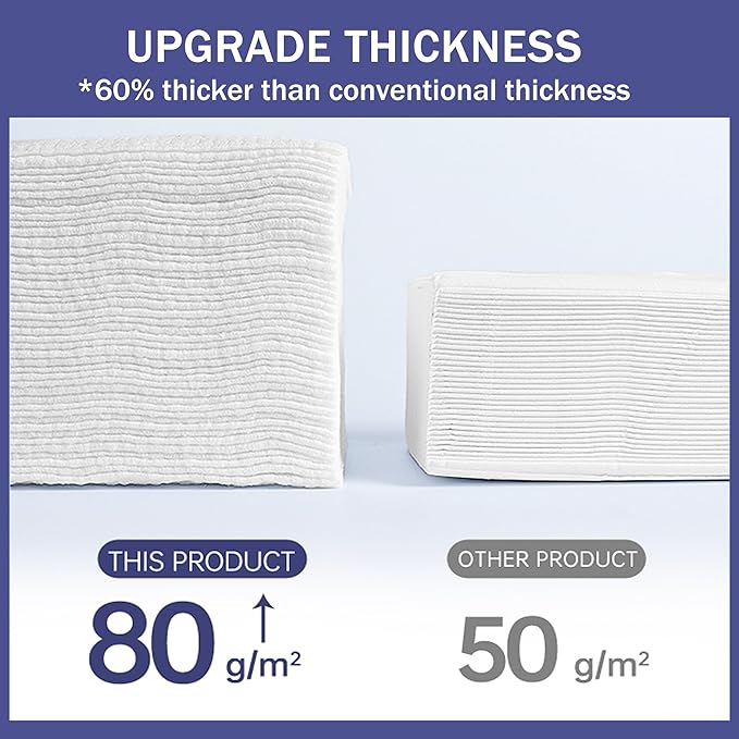 Face, 100 Count Ultra Thick Disposable face Facial Wash Cloth for Sensitive Skin, Lint- free Facial Tissue, Skincare and Makeup Remover (4 Pack)