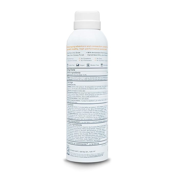 Bare Republic Mineral Sunscreen SPF 50 Sunblock Spray, Sheer and Non-Greasy Finish, Vanilla Coco Scent, 6 Fl Oz