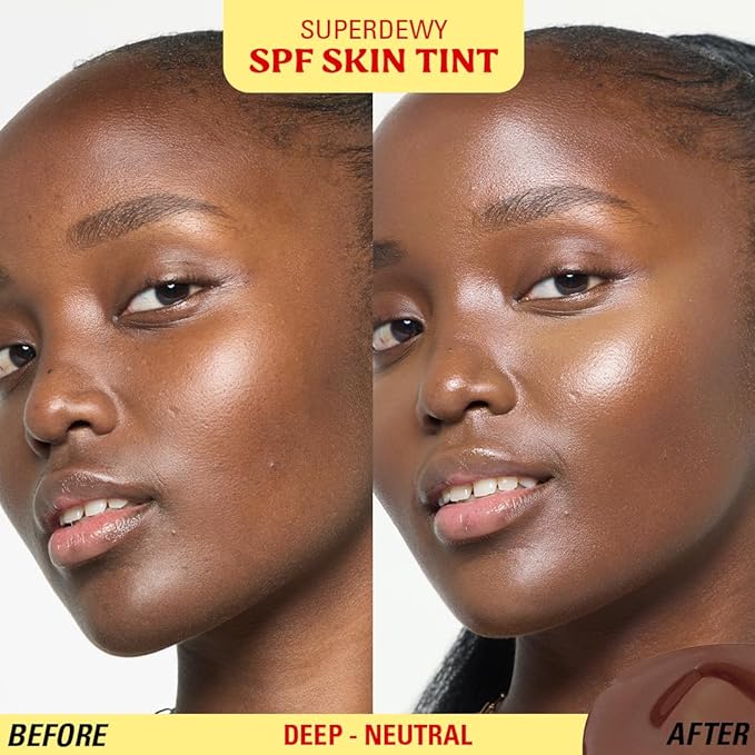 Revolution Superdewy SPF 30 Skin Tint, Tinted Mineral Face Foundation, Buildable Coverage for Facial Glow, 12% Zinc Oxide, Vegan & Cruelty-Free, Deep Neutral
