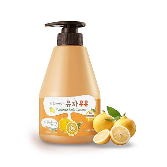 Kwailnara Yuja Milk Body Wash (19.75 Fl Oz) – Korean Body Cleanser for Radiant & Refreshed Skin | Milk Protein, Royal Jelly & Brightening Yuja Extract | Paraben-Free with Gentle Bubbles