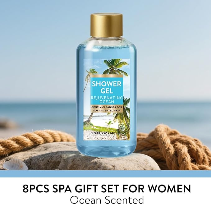 Spa Luxetique Mothers Day Gifts for Women 8pcs Refreshing Ocean Gift Set for Women Bath and Body Works Gift Set Spa Gifts for Womens Get Well Birthday Gifts for Womens Wife Girlfriend Grandma