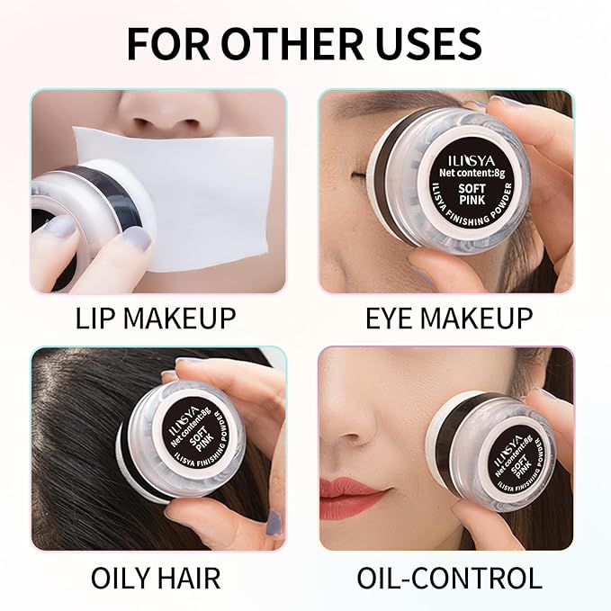 Setting Powder Lightweight Loose Powder Finishing Powder Long-Lasting Face Powder Waterproof with Soft Mushroom Powder Puff & Mirror, Matte Finish,0.28 Oz (Fair Ivory/Matte)