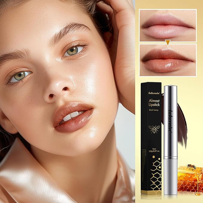 Honey Black Lip Balm Hydrating Sheer Lipstick,Pink Honey Lipstick for Women,Natural Glossy Lips Balm,Nourishing and Hydrating Lip Gloss for All Skin Tones(Black Honey)