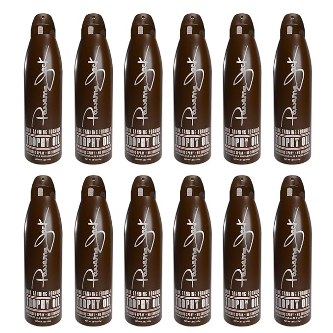 Panama Jack Trophy Suntan Oil - Contains No Sunscreen Protection (0 SPF), Light Formula with Exotic Oils, Aloe and Cocoa Butter, Tropical Fragrance, 5.5 OZ (Pack of 12)