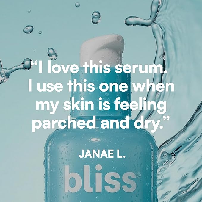 Bliss Drench & Quench Hyaluronic Acid Serum – Hydrating Face Serum with Amino Acids – Deep Moisture, Plumps & Smooths Dry, Sensitive Skin – 1 Fl Oz