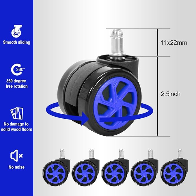 Frassie 28 Inch Heavy Duty Nylon Gaming Office Chair Base Replacement Part with 5 Casters