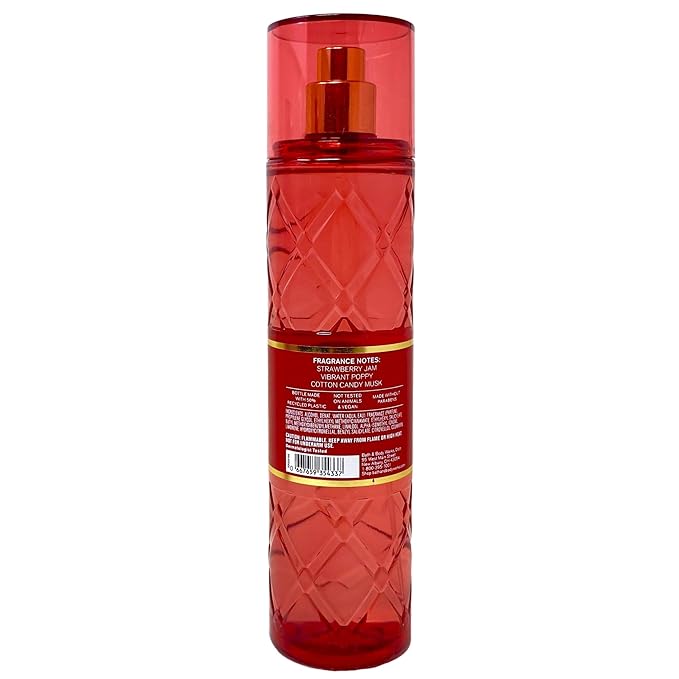 Bath & Body Works Strawberry Flirt Trio Gift Set - Body Cream, Fragrance Mist and Body Wash - with a 4 oz Marbela Clay Baby Bar Soap - Full Size