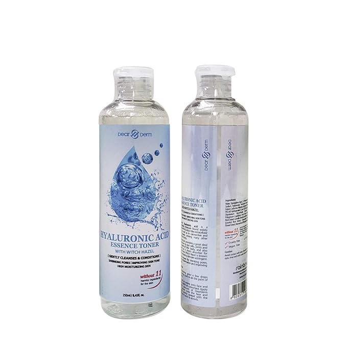 Dearderm Skincare Essence Face Toner 8.45fl.oz/250ml (with Witch Hazel) (Hyaluronic Acid)