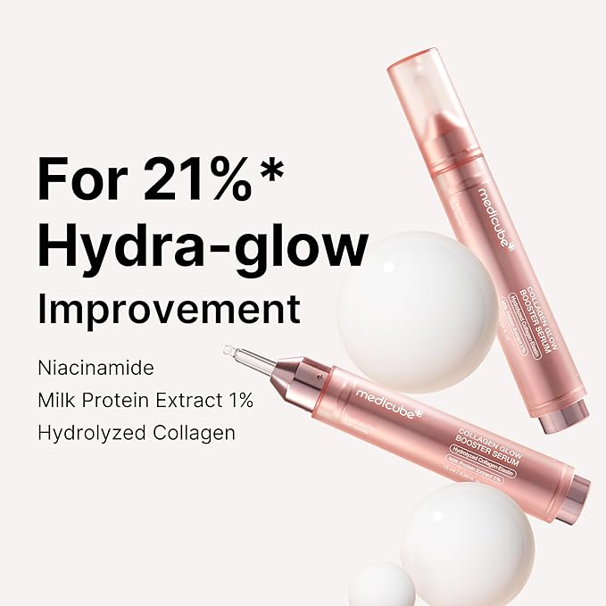 medicube Milky Collagen Double Glow Lock Duo: Collagen Glazed Milky Wrapping Mask and Booster Serum | 130DaCollagen, Niacinamide, Glutathione for Plumped, Radiant Glass Skin