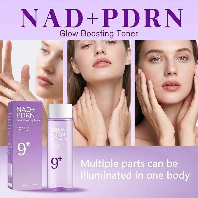 NAD+PDRN Glow Brightening Toner | No.9 Brightening Toner | Firming Skin,Anti Wrinkle,Soothing Moisturizing | Firming Skincare Products | 4.06FL OZ | 1PCS.