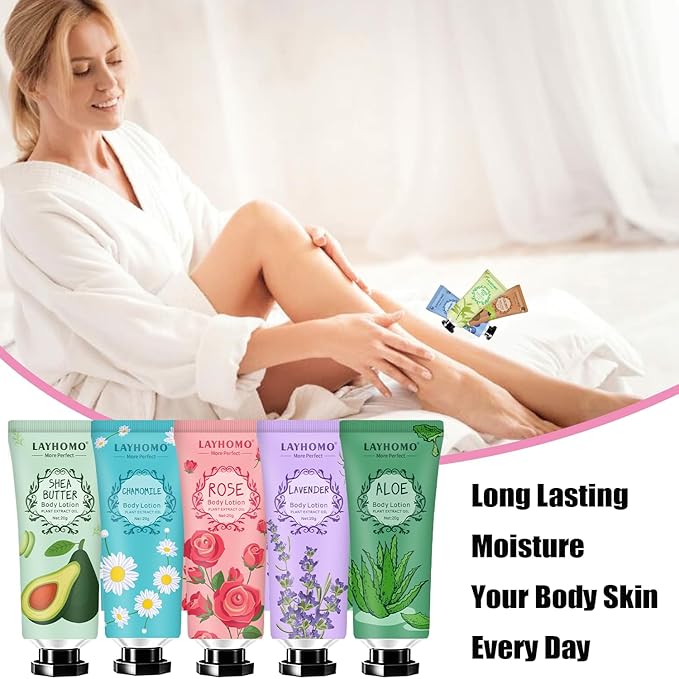 20 Pack Mini Body Lotion Gift Bulk for Dry Skin,Travel Size Small Body Cream With Shea Butter Natural Fragrance Moisturizing Body Lotion for Women Men,Easter Basket Stuffers for Her Thank You Gift