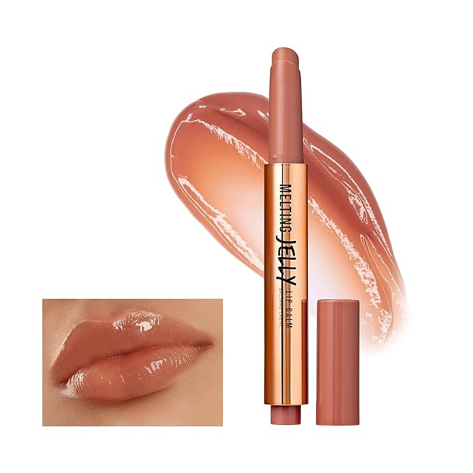 KISS NEW YORK Professional Melting Jelly Lip Balm, High Shine & Moisturizing Lip Stick, Long Lasting, Plumping Effect Look, Non-Sticky & Not Cakey, Easy Application & Natural Coverage (Coconut)