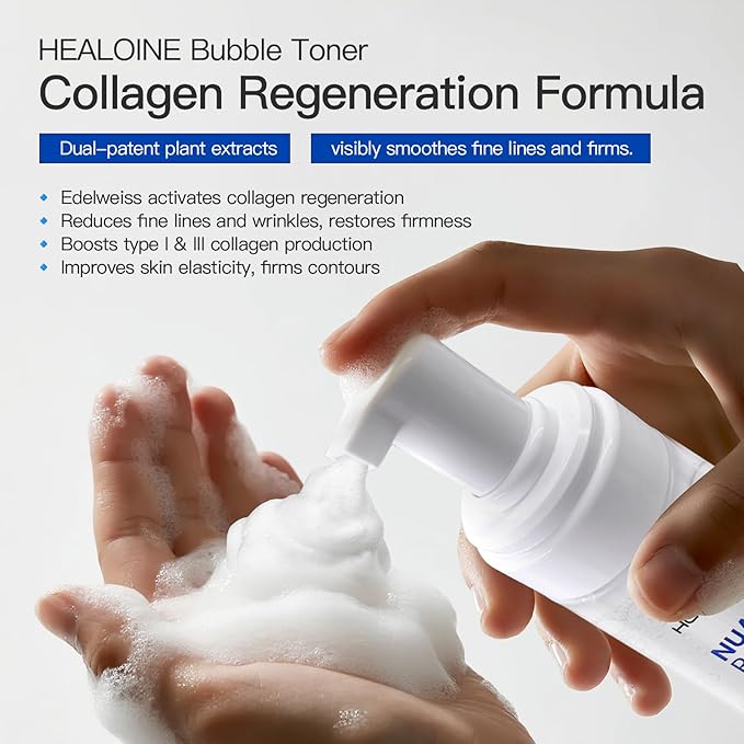 Bubble Toner Deep Moisturizing, Hydrating and Refreshing Cloud Glow Toner for Face Nature Vegan Korean Skin Care 180ml/6.1 fl.oz.