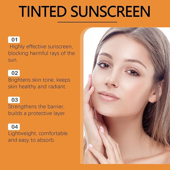 Vitamin C Sunscreen, Sunscreen SPF 40, Long-Lasting Spectrum Sunscreens UVA/UVB Protection, Waterproof & Sweat-Proof, Non-Greasy Lightweight Moisturizing Skin