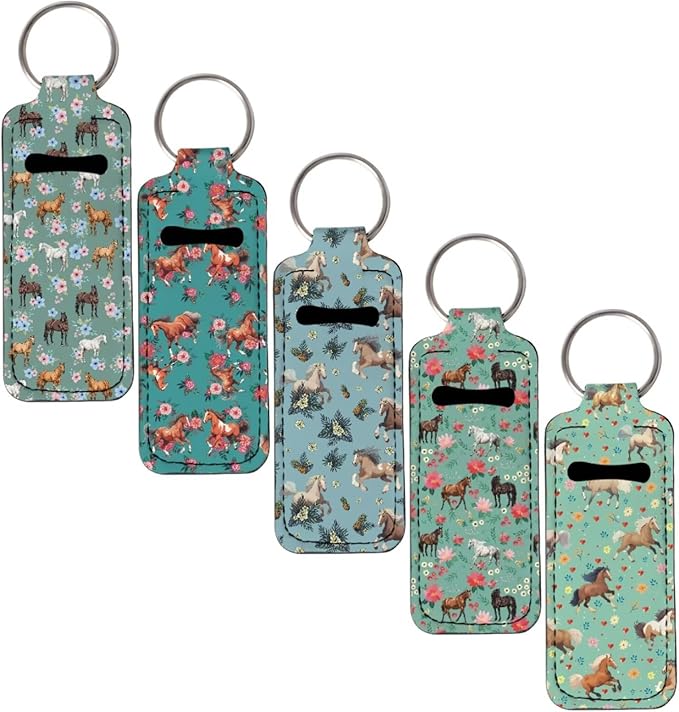 Pensura Chapstick Holder Keychain Fashion 5 Pcs Car Keychain Holder Portable Chapstick Holder Keep from Scratched and Dust