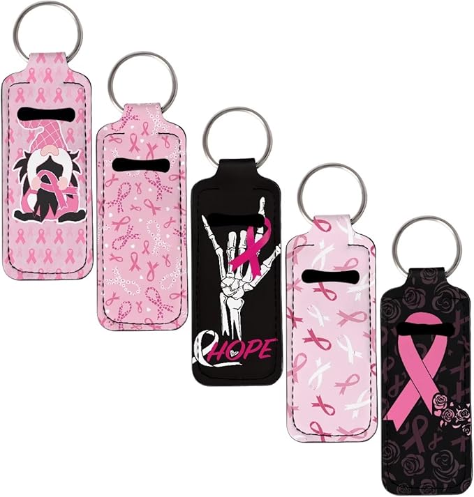 Pensura Chapstick Holder Keychain Fashion 5 Pcs Car Keychain Holder Portable Chapstick Holder Keep from Scratched and Dust